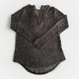 Olive‎ + Oak Hooded Sweater Red Wine Burgundy Knit Pullover Size S